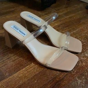 Clear Steve Madden sandal heel